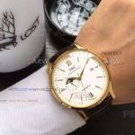 Perfect Replica IWC Portofino White Moon-Phase Dial All Gold Case 40mm Watch
